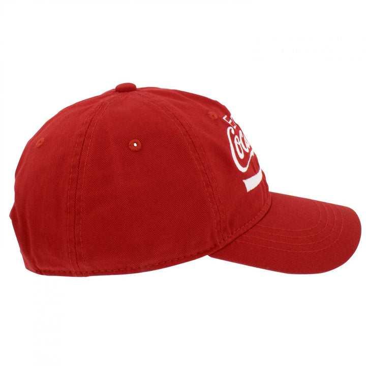 Coca-Cola Embroidered Logo Red Adjustable Hat Image 4