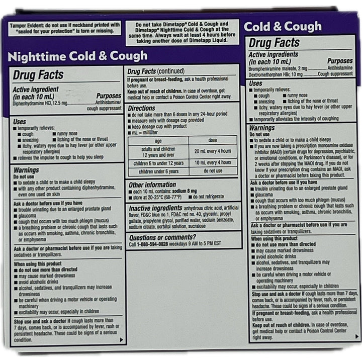 Childrens Dimetapp Cold and Cough Day/Night 4 Fluid Ounce (Pack of 3) Image 2