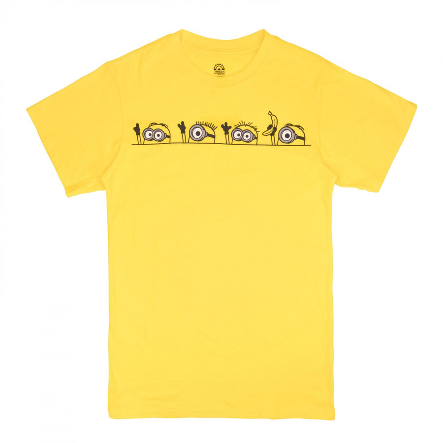 Minions Peeking Out T-Shirt Image 1