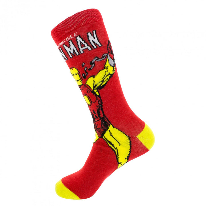 Iron Man Retro Character Cover Crew Socks Image 2