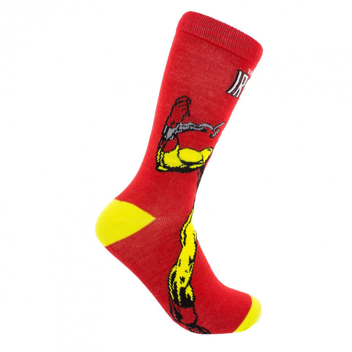 Iron Man Retro Character Cover Crew Socks Image 4