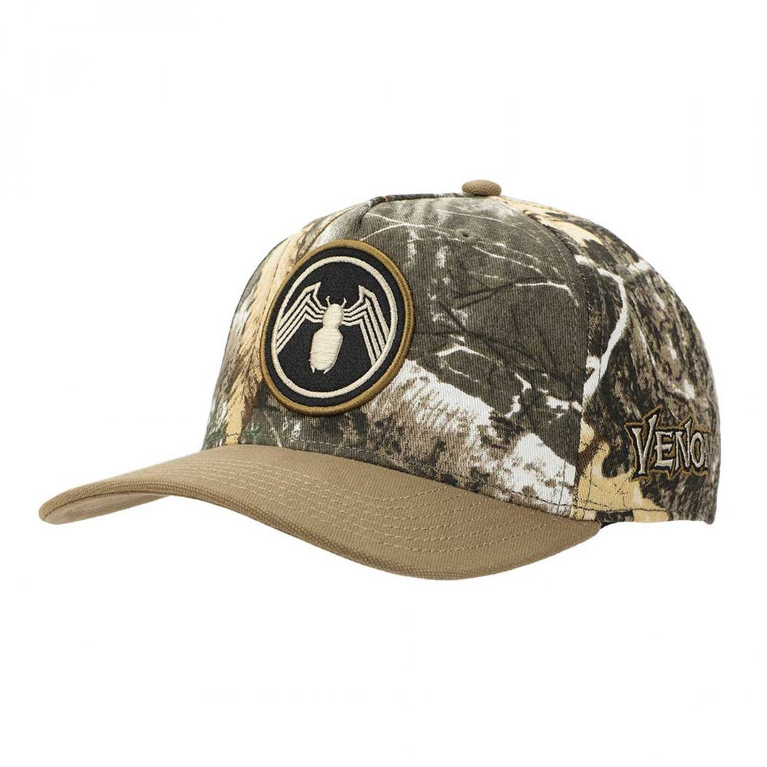 Venom 3D Embroidered Camo Curved Bill Snapback Hat Image 1