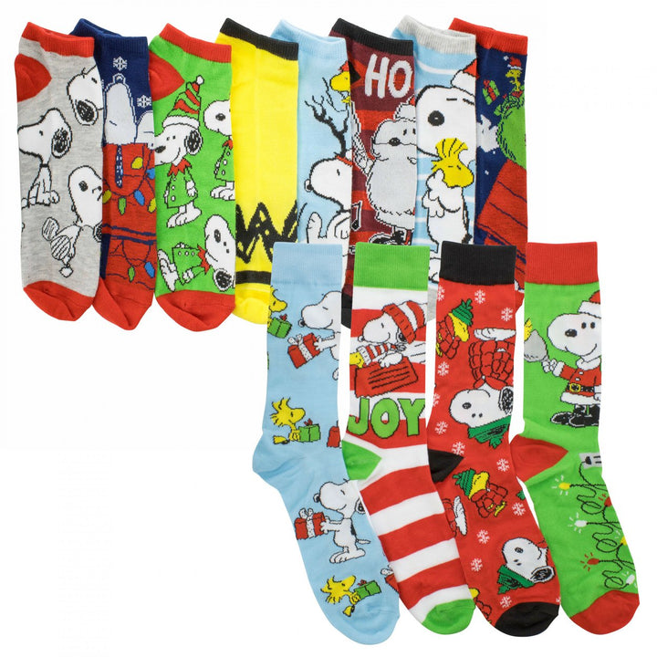 Peanuts Christmas Snoopy Mens Socks 12 Days of Giving Gift Box Image 1