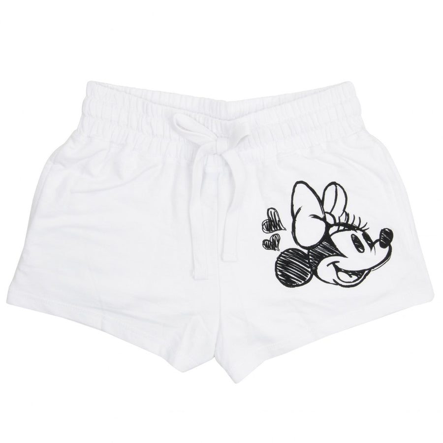 Minnie Mouse Ladies White Beach Shorts Image 1