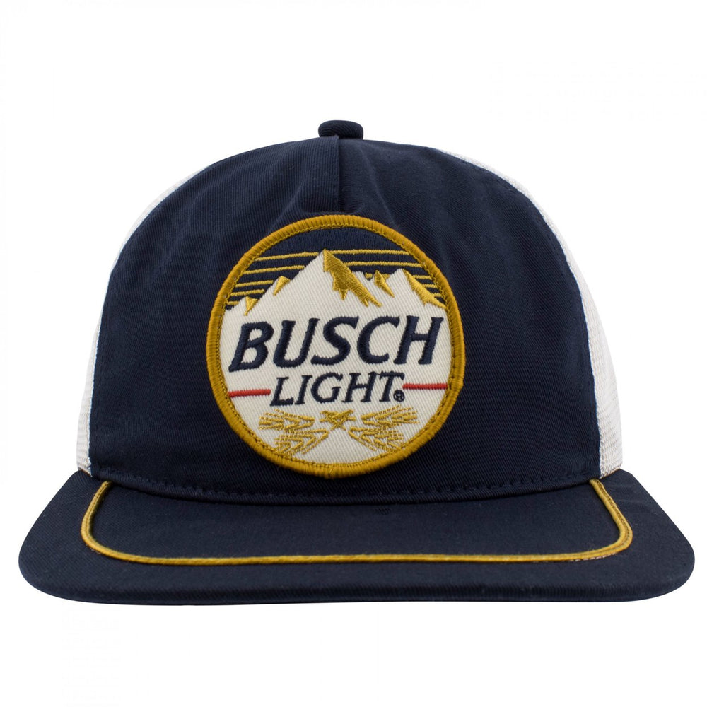 Busch Light Vintage Logo Embroidered Twill Patch Flat Bill Hat Image 2