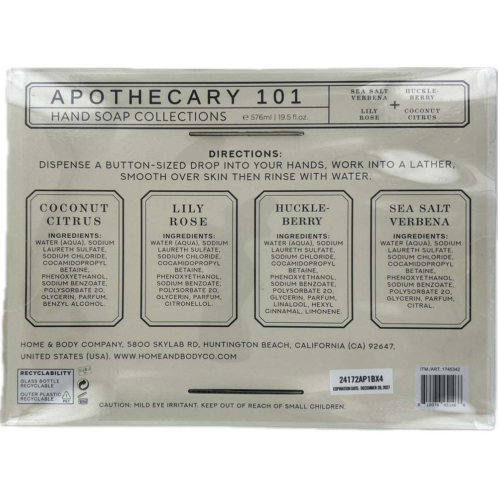 Apothecary 101 Hand Soap Collections Variety 19.5 Fluid Ounce (Pack of 4) Image 2