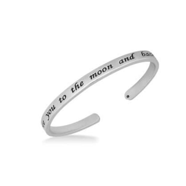 I Love You To The Moon and Back Cuff Bracelet Image 1