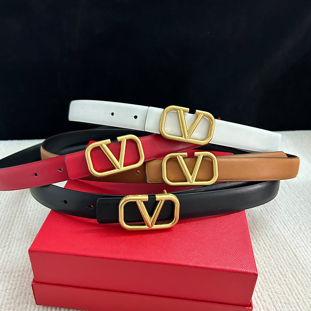 Fashion Women Smooth Letter Buckle Leather Belt Image 1