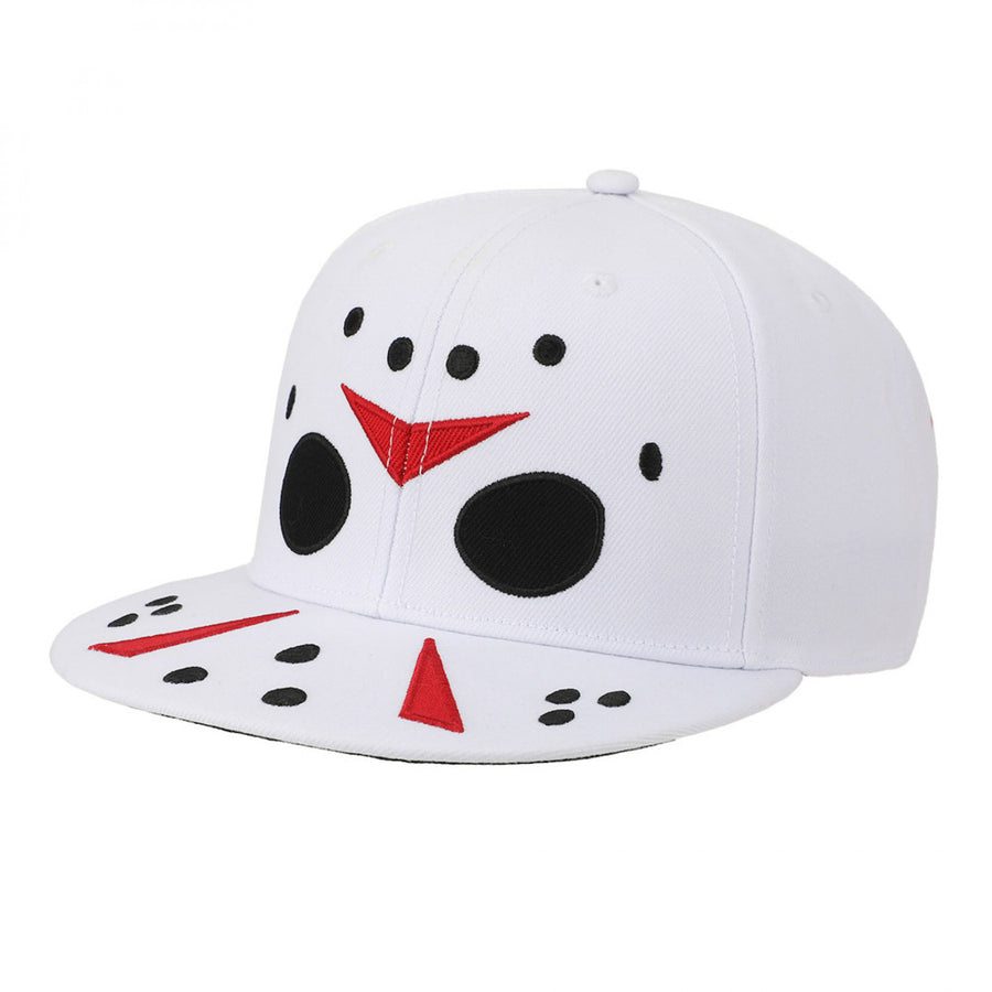 Friday the 13th Jason Bigface Flatbill Snapback Hat w/Blood Splatter Image 1