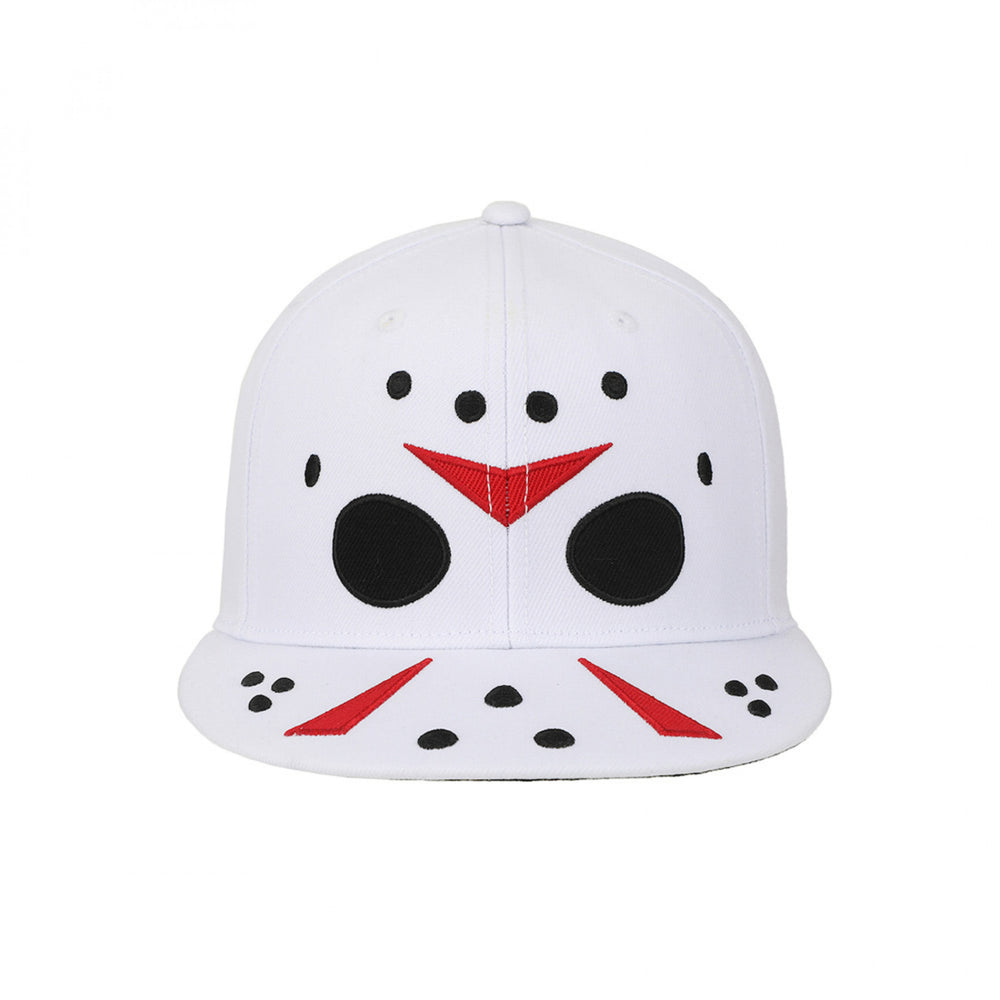 Friday the 13th Jason Bigface Flatbill Snapback Hat w/Blood Splatter Image 2