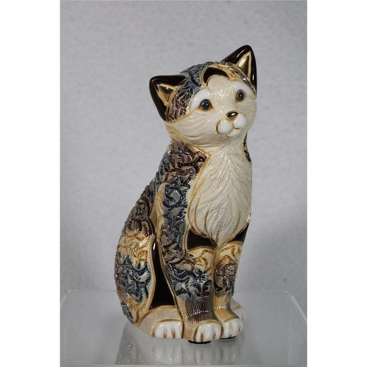 DeRosa Rinconada Family Figurine Calico Cat Sitting - F244 - In Box Image 1