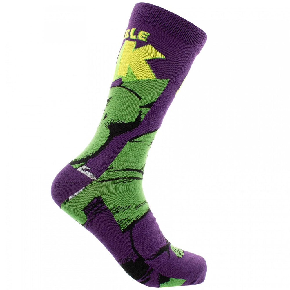 The Incredible Hulk Retro Character Cover Crew Socks Image 2