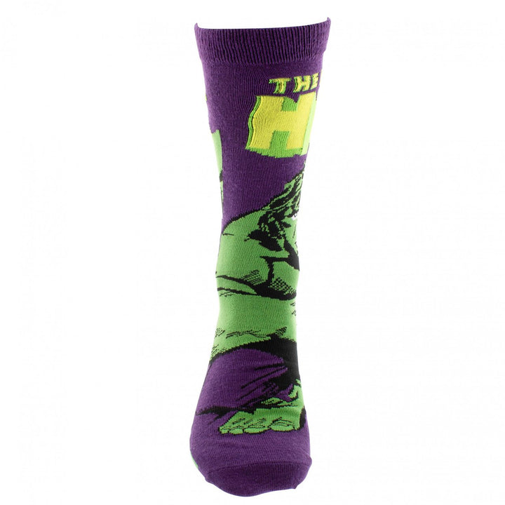 The Incredible Hulk Retro Character Cover Crew Socks Image 4