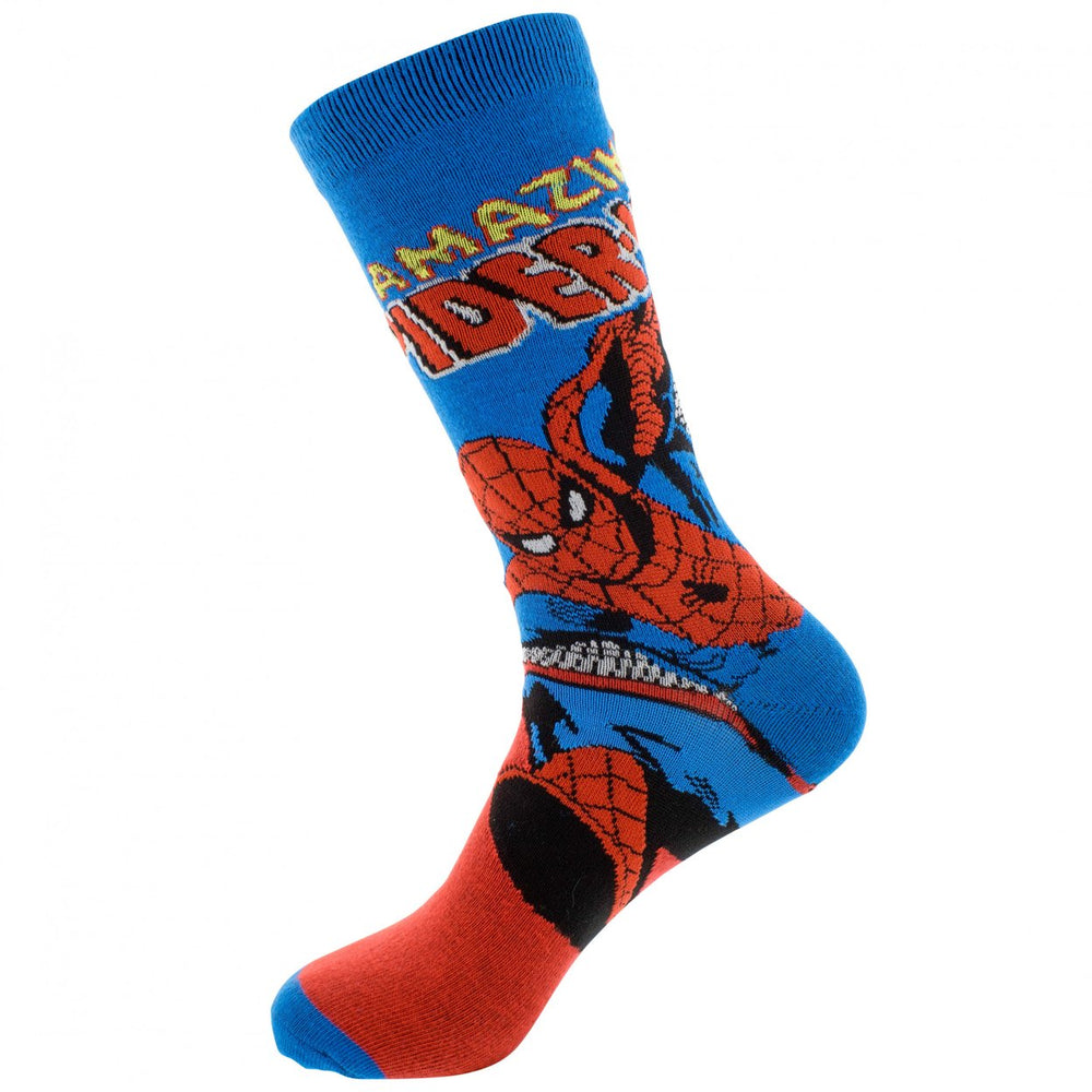 Spider-Man Retro Character Cover Crew Socks Image 2