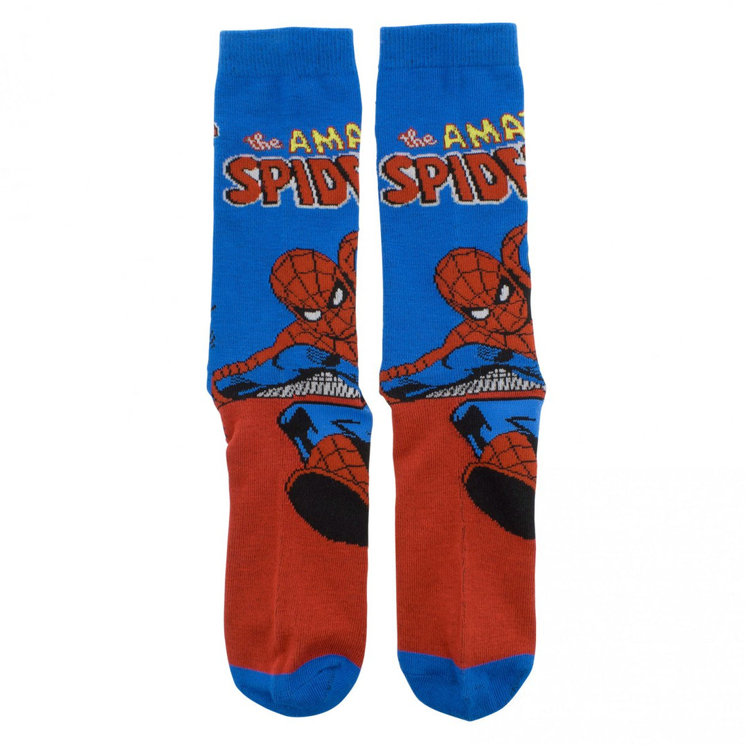 Spider-Man Retro Character Cover Crew Socks Image 4