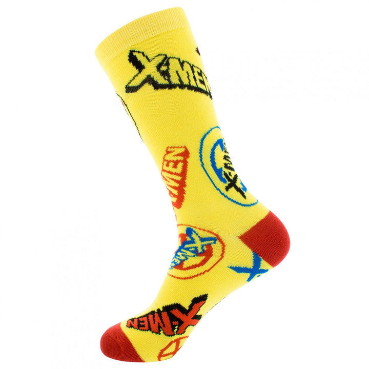 X-Men Various Logo Collage Crew Socks Image 3