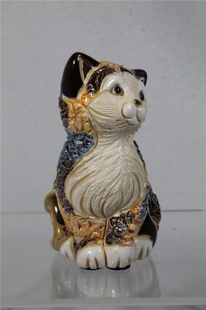 DeRosa Rinconada Family Figurine - Calico Kitten Sitting - F444 - in Box Image 4