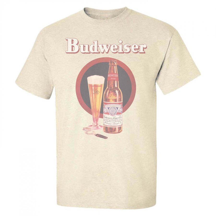 Budweiser Vintage Ad Tan Colorway T-Shirt Image 1