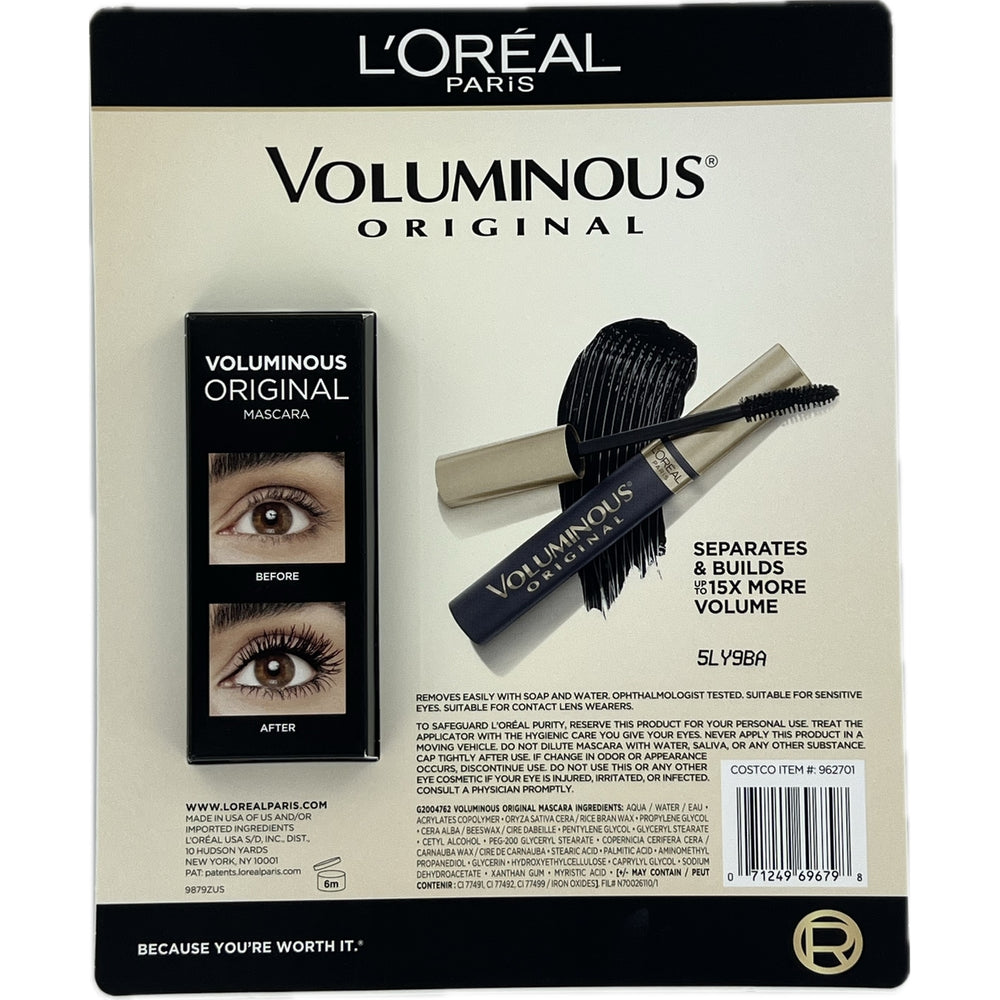 LOreal Paris Voluminous Original Black Mascara 0.28 Fluid Ounce (Pack of 3) Image 2