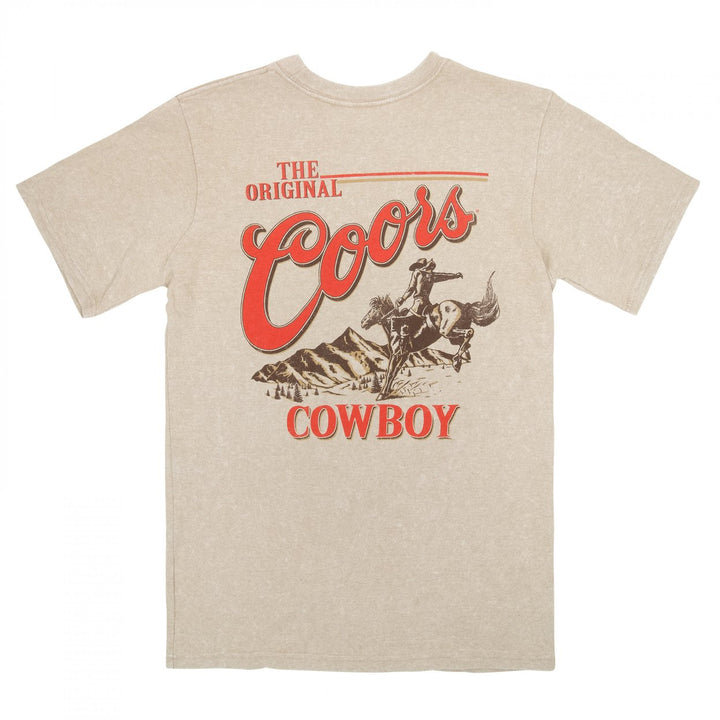 Coors The Original Cowboy Mineral Wash Front and Back Print T-Shirt Image 2