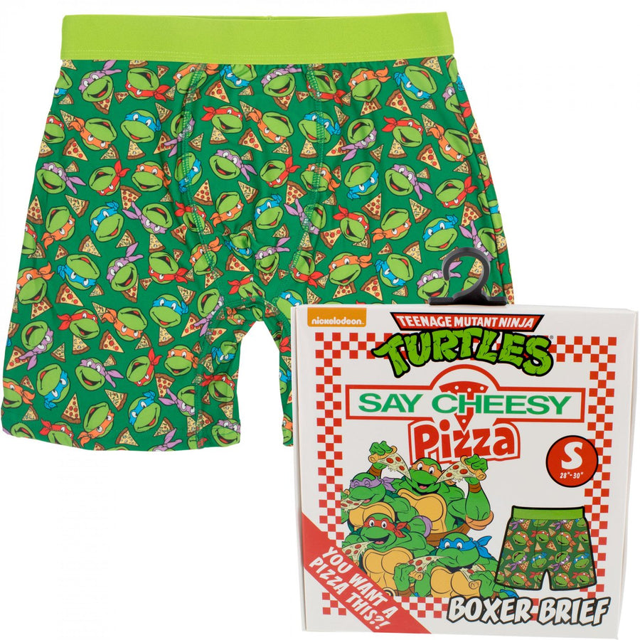 Teenage Mutant Ninja Turtles Mens Boxer Briefs in Pizza Box Image 1