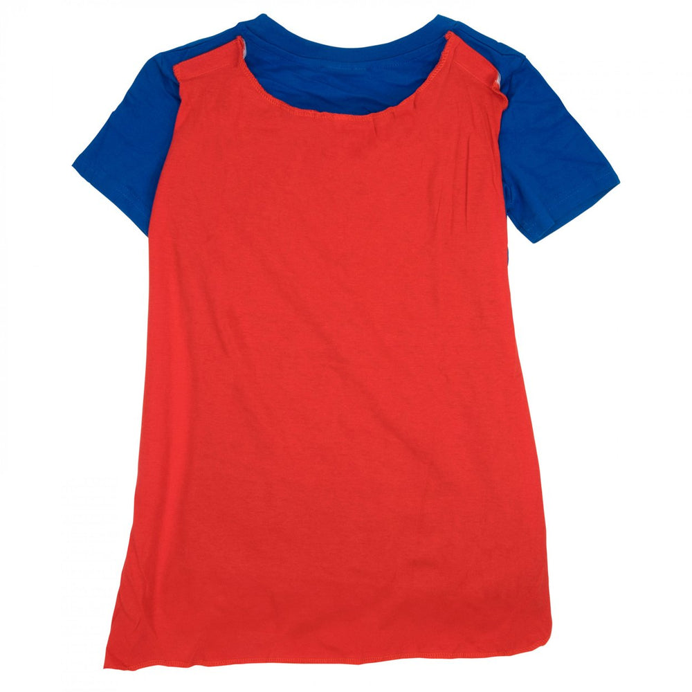 Superman Supergirl Cape Costume Tee Shirt Image 2