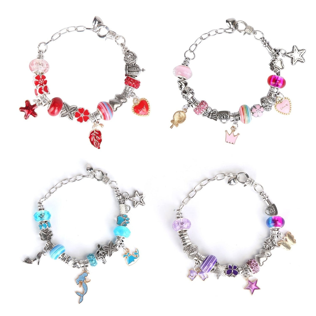 66Pcs Charm Bracelet Making Kit Kids Jewelry Necklace Making Kits Colorful DIY Charm Beads Image 1