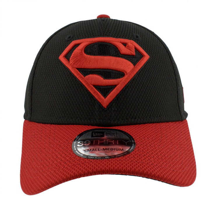 Superboy Symbol Red and Black 39Thirty Fitted Hat Image 2