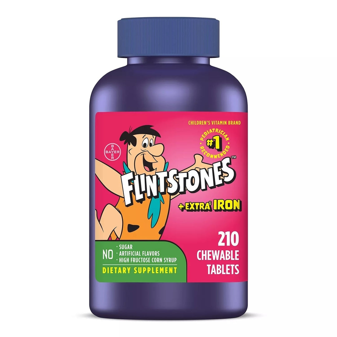 Flintstones Chewable Kids Multivitamin with + Extra Iron 210 Count Image 1