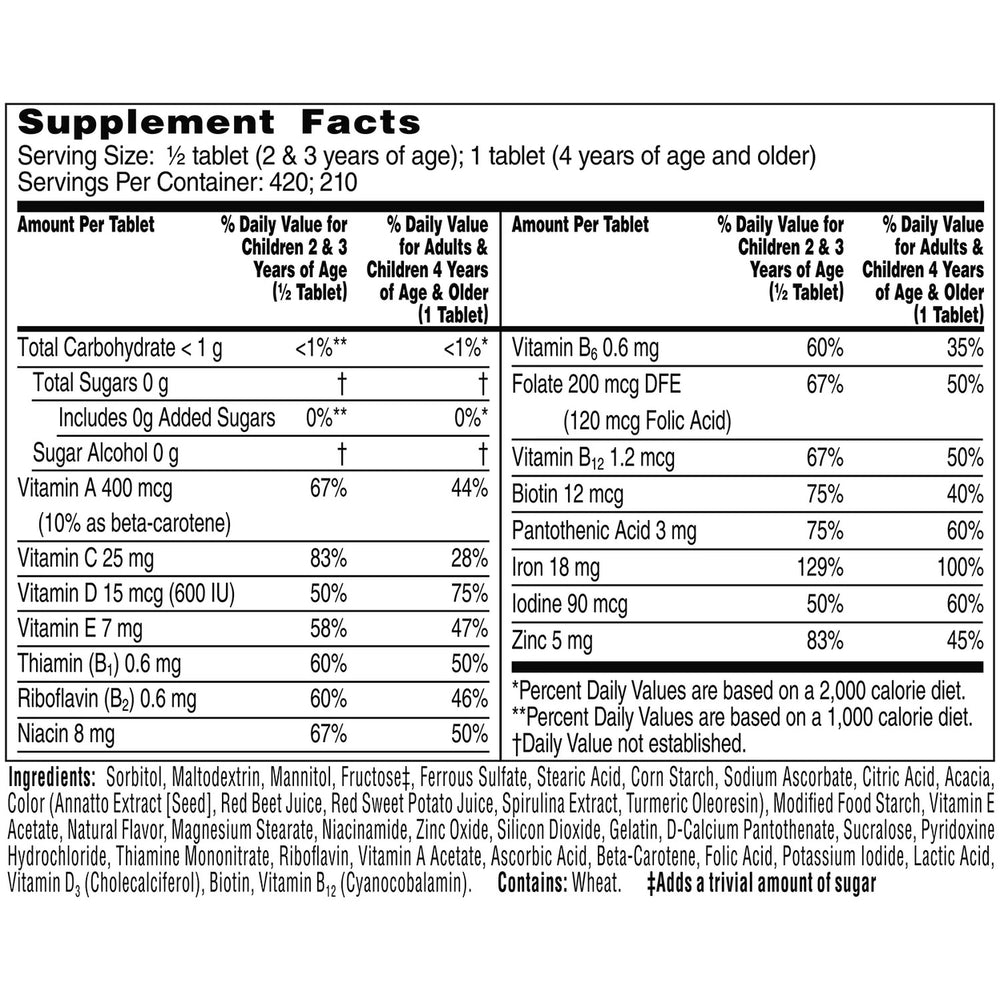 Flintstones Chewable Kids Multivitamin with + Extra Iron 210 Count Image 2