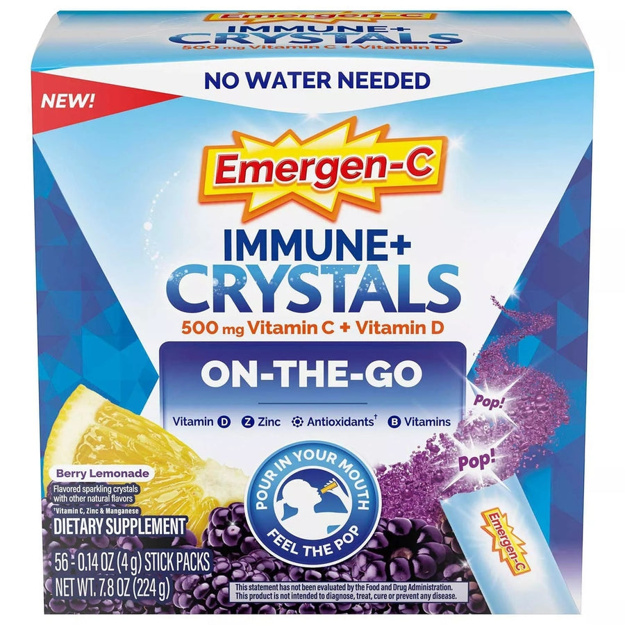 Emergen-C Immune + Crystals Blackberry Lemon 56 Count Image 1