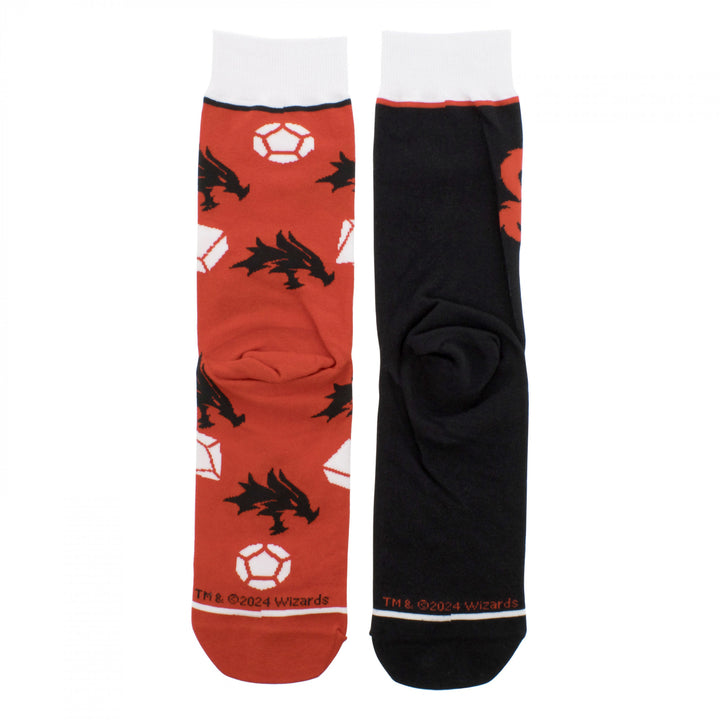 Dungeons and Dragons Logo and Symbols Crew Socks Image 3