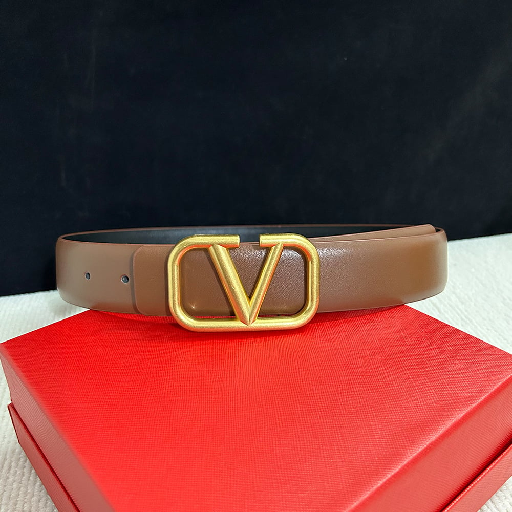 Fashion Women Smooth Letter Buckle Leather Belt Width 4.0cm Image 1