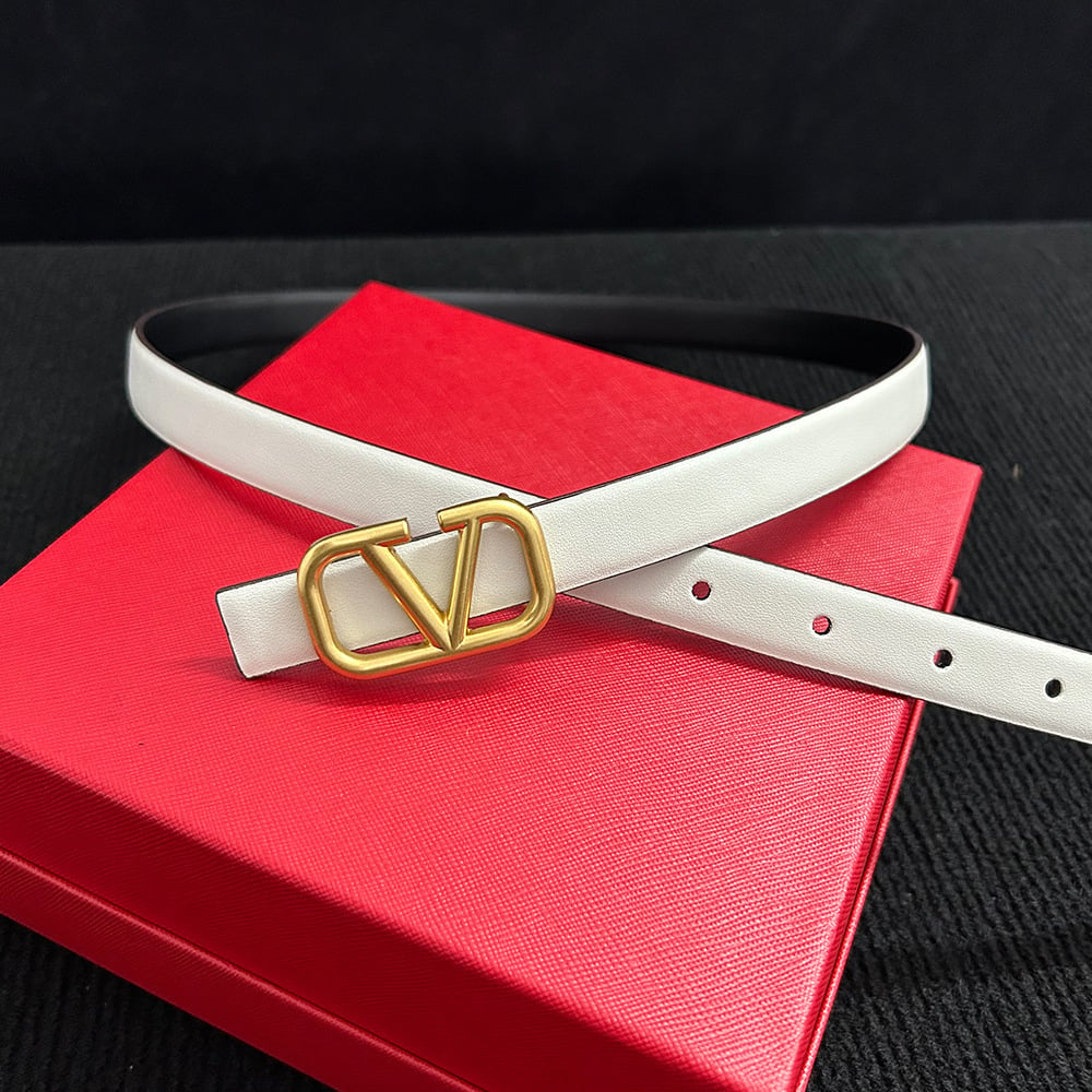 Fashion Women Letter Smooth Buckle Leather Belt Width 2.0cm Image 2