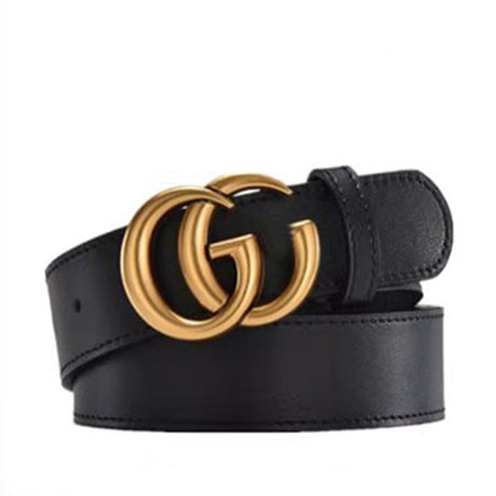 Fashion Women Smooth Letter Buckle Leather Belt Width 2.0-3.8cm Image 1