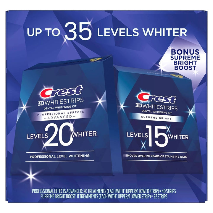 Crest 3D Whitestrips Professional Effects and Supreme Bright Whitening Kit Image 1