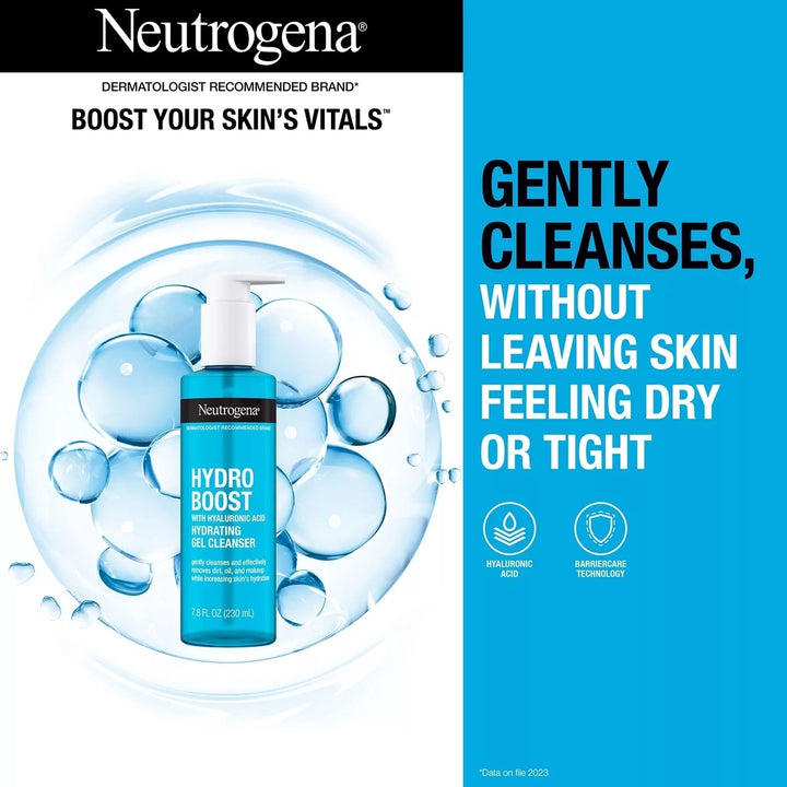 Neutrogena Hydro Boost Hydrating Gel Cleanser 7.8 Fluid Ounce (Pack of 3) Image 3