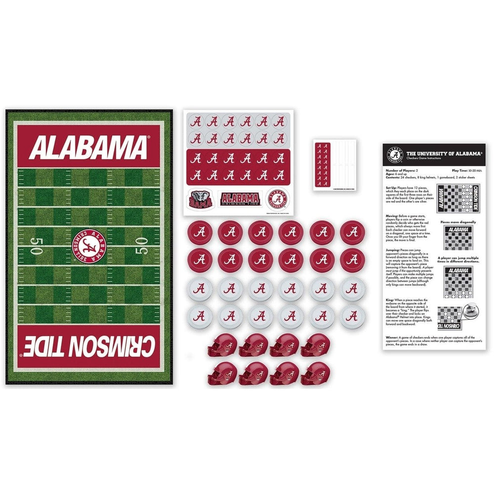 Alabama Crimson Tide Checkers Game Board with Helmet Kings 24 Pieces NCAA Image 2