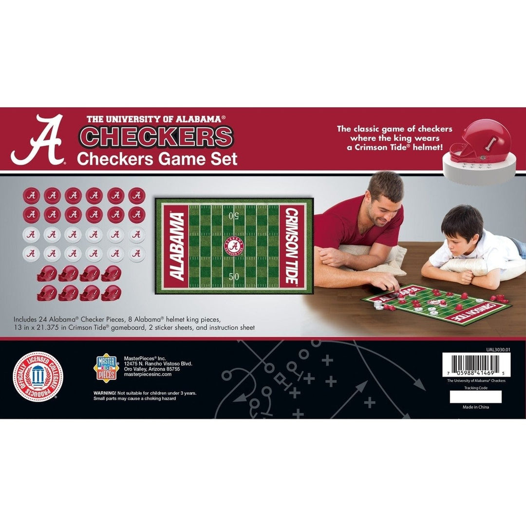 Alabama Crimson Tide Checkers Game Board with Helmet Kings 24 Pieces NCAA Image 3