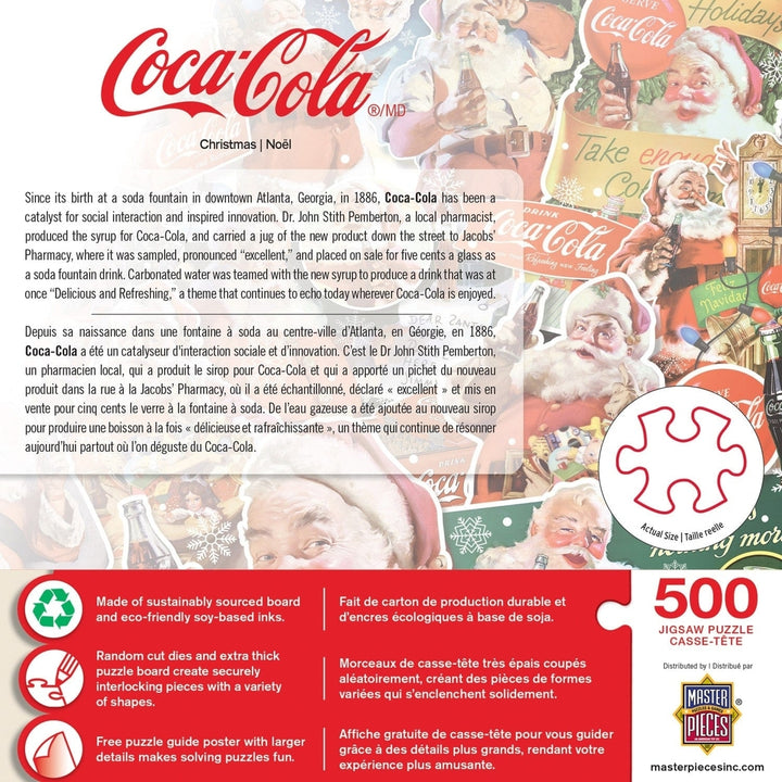 Coca-Cola Christmas Jigsaw Puzzle 500 Pieces Holiday Family Fun Classic Design Image 3