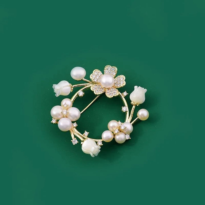 Lily of the Valley Pearl Brooch,Dainty Women Brooch Pin, Image 4