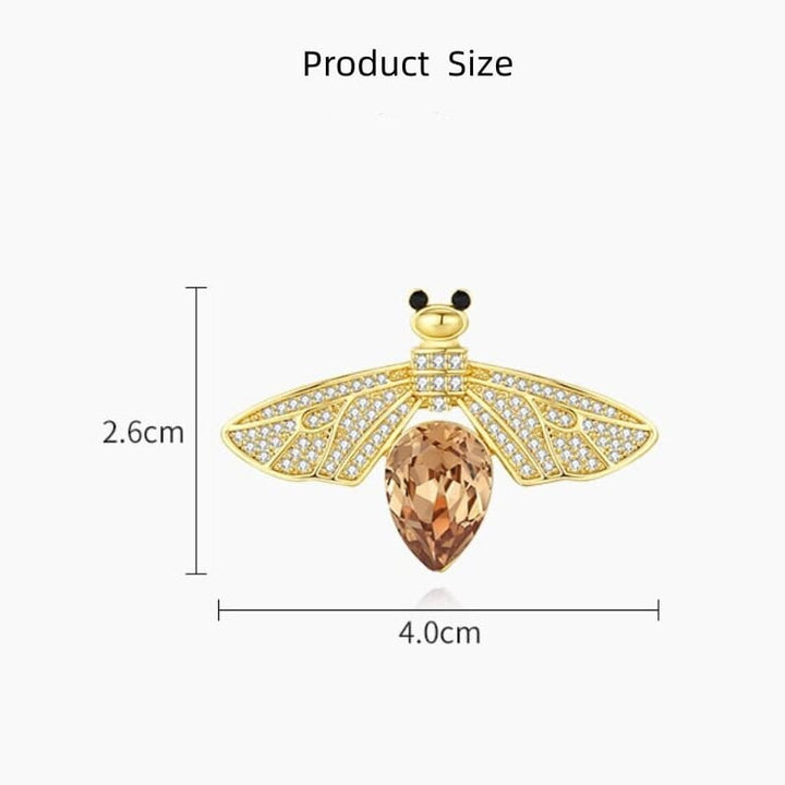 Rhinestone Bee Brooch with Crystal Christmas Image 4