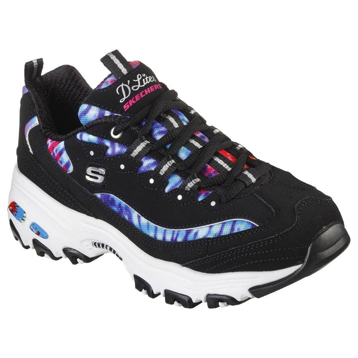 Skechers Womens DLites - Summer Fiesta Sneaker Black/Multi - 149015-BMLT BMLT Image 2