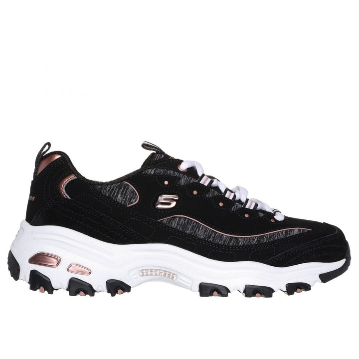 Skechers Womens DLites - MeTime Sneaker Black Rose Gold - 11936-BKRG BKRG Image 1