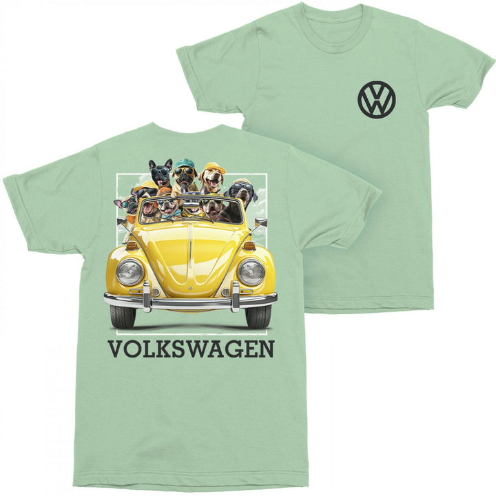 Volkswagen Dog Days Front and Back Print Green Colorway T-Shirt Image 1