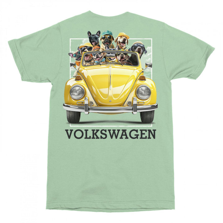 Volkswagen Dog Days Front and Back Print Green Colorway T-Shirt Image 2