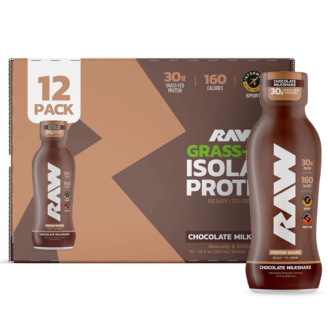 RAW Protein 30g Protein Shake Chocolate 12 Fluid Ounce (Pack of 12) Image 3