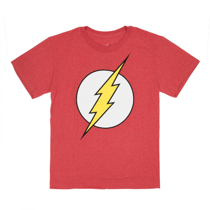 DC Comics The Flash Symbol Glow Ink Youth T-Shirt Image 1