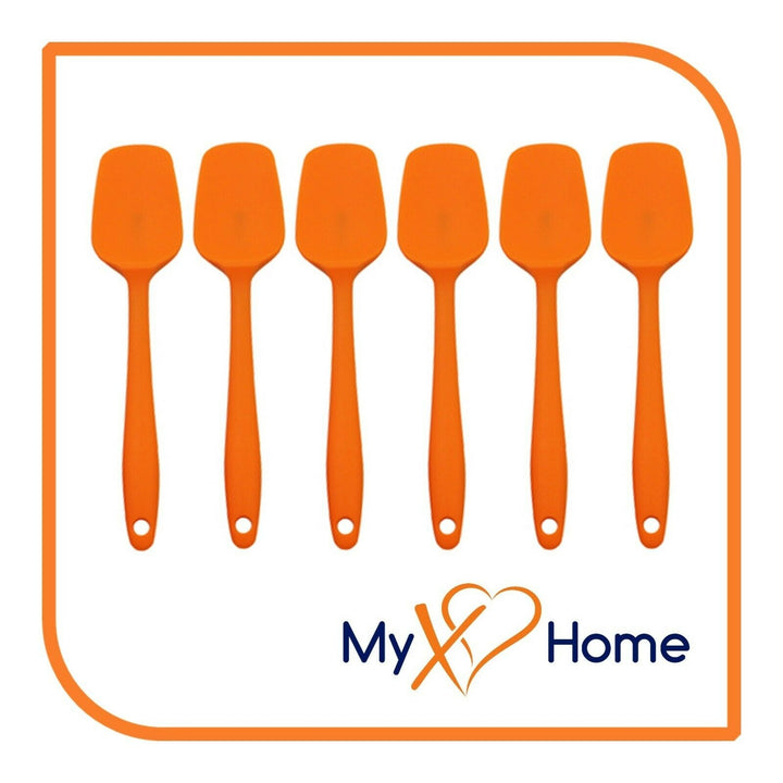 8" Orange Silicone Spoon/Spatula 1 Tool w/ 2 Uses (1 2 4 or 6 Tools) Image 1