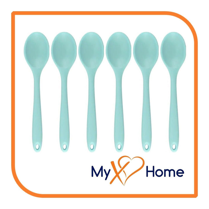 8" Pastel / Nordic Green Silicone Spoon by MyXOHome (1 2 4 or 6 Spoons) Image 1